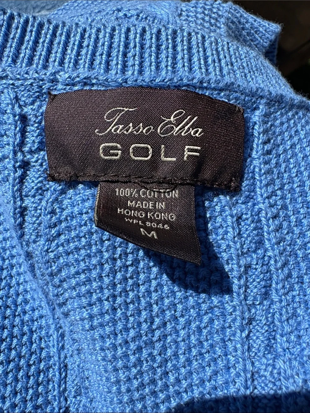 TASSO ELBA GOLF V-Neck Cable Knit Sweater Vest Size Medium